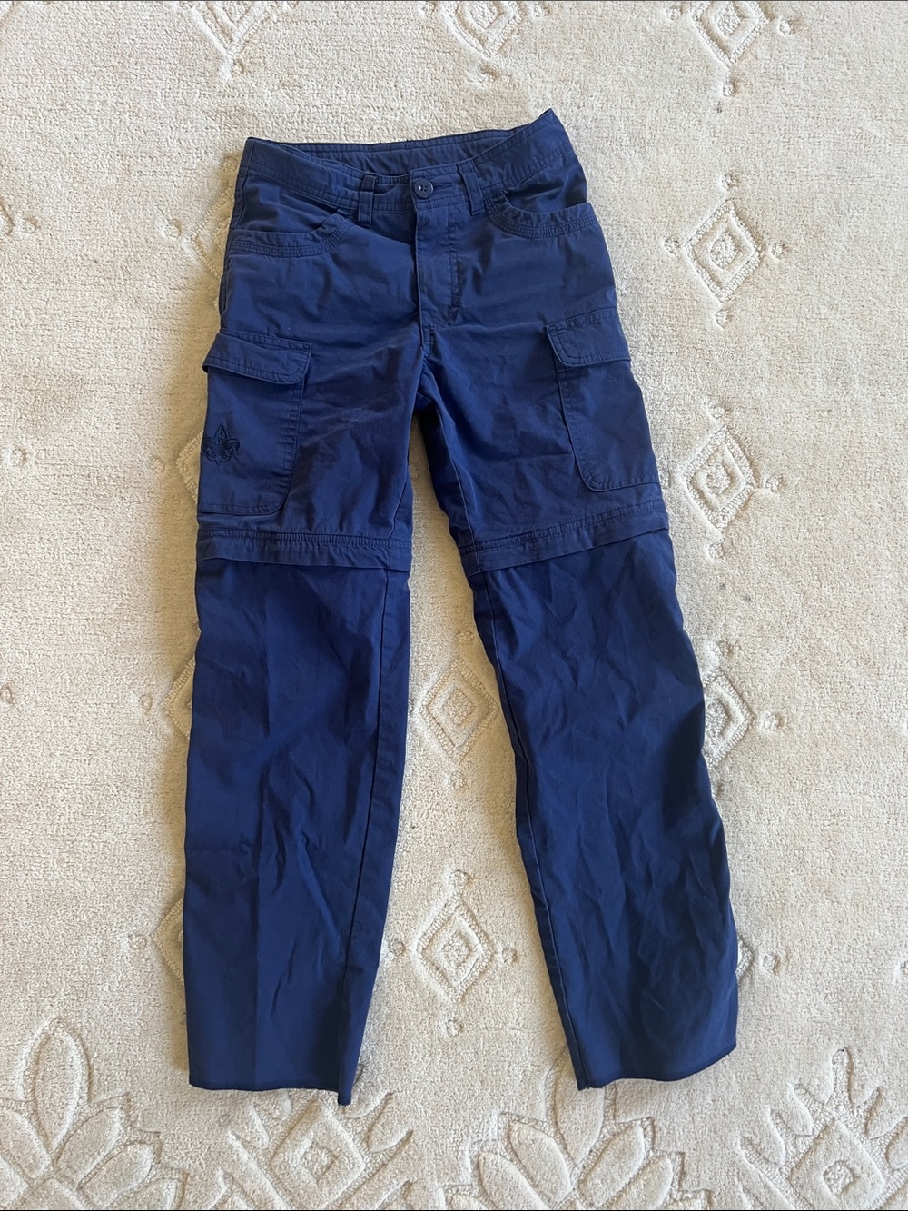 Navy Blue Convertible Cargo Pants Boy Scouts
